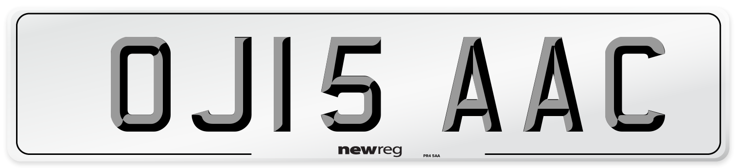 OJ15 AAC Number Plate from New Reg